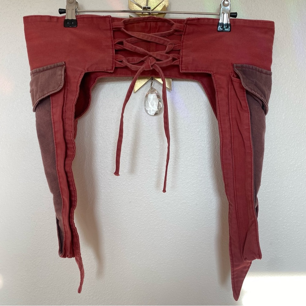 Lace-up pixie pocket belt, hip pack